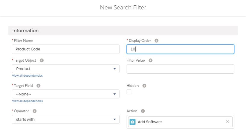 Salesforce CPQ New Search Filter Fields,Picklists and Checkboxes