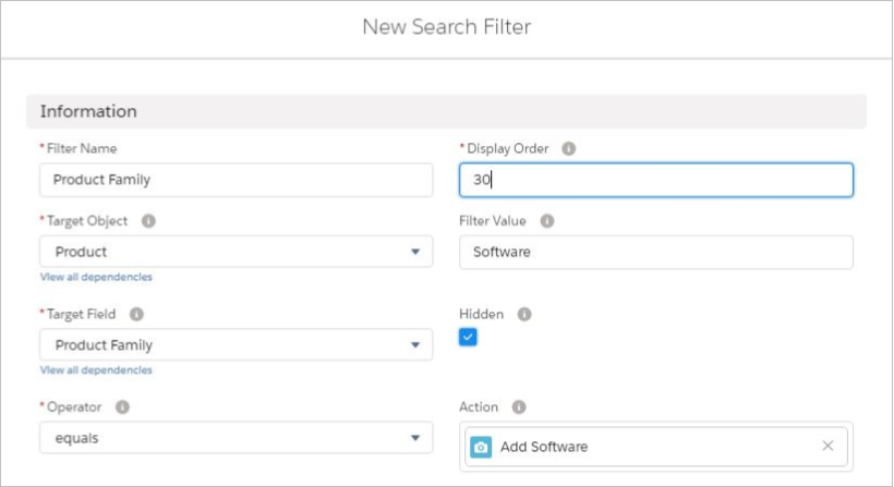 Salesforce CPQ New Search Filter Information