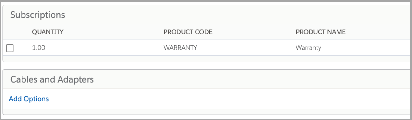 Salesforce CPQ Product Subscriptions