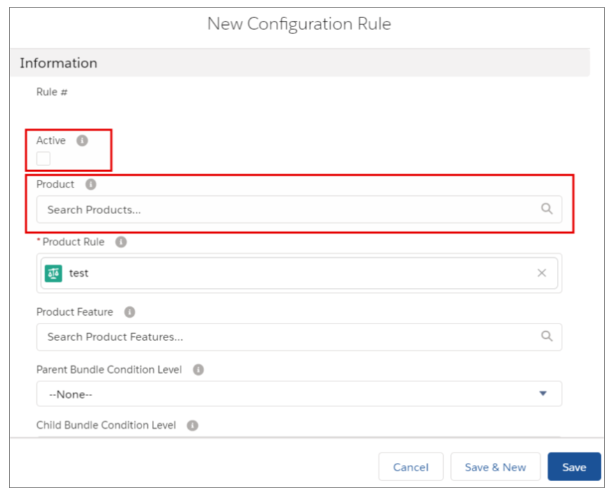 Salesforce CPQ New Configuration Rule Options