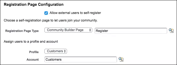 Salesforce Community registration Page Configuration