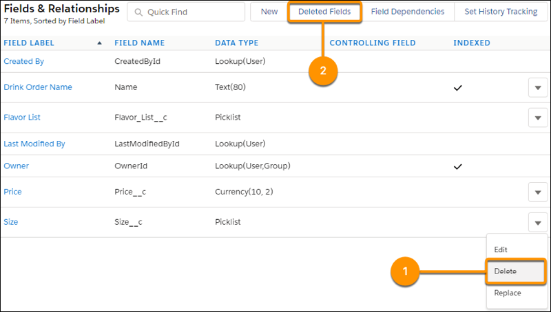 Salesforce CPQ, Winter'21 Release, Manage Deleted Fields in Lightning Experience
