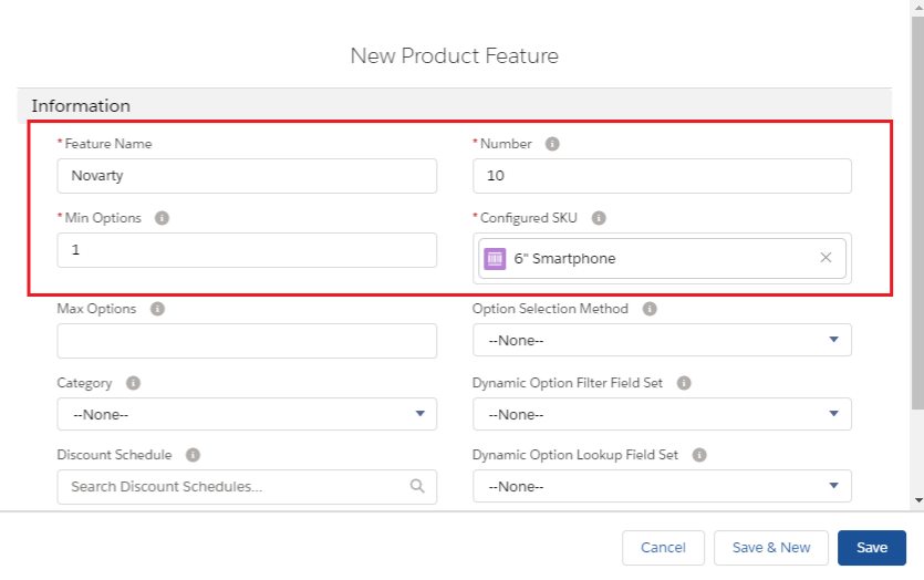 Salesforce CPQ- Product Features