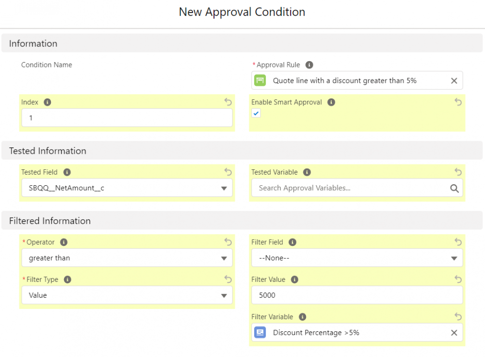 CPQ Approval Condition 