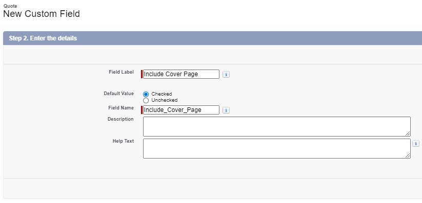 Salesforce CPQ Quote Custom Field Details 