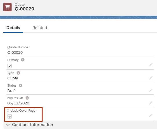 Salesforce CPQ Details Fields and Checkboxes