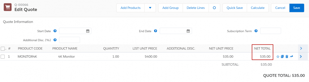 Salesforce Revenue Cloud Contracted Price for Clonned Quote Line on Quote Line Editor