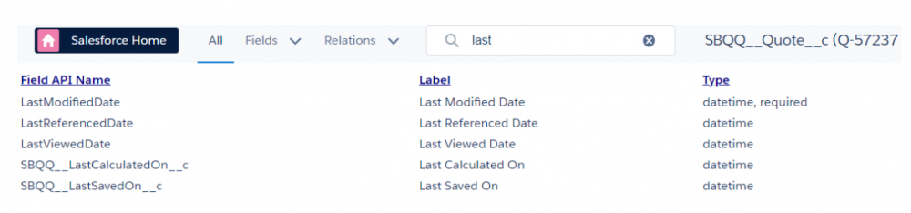 Salesforce Revenue Cloud Last Date fields on Quote