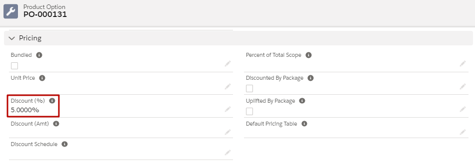 CPQ Pricing Fields and Checkboxes on Product Option