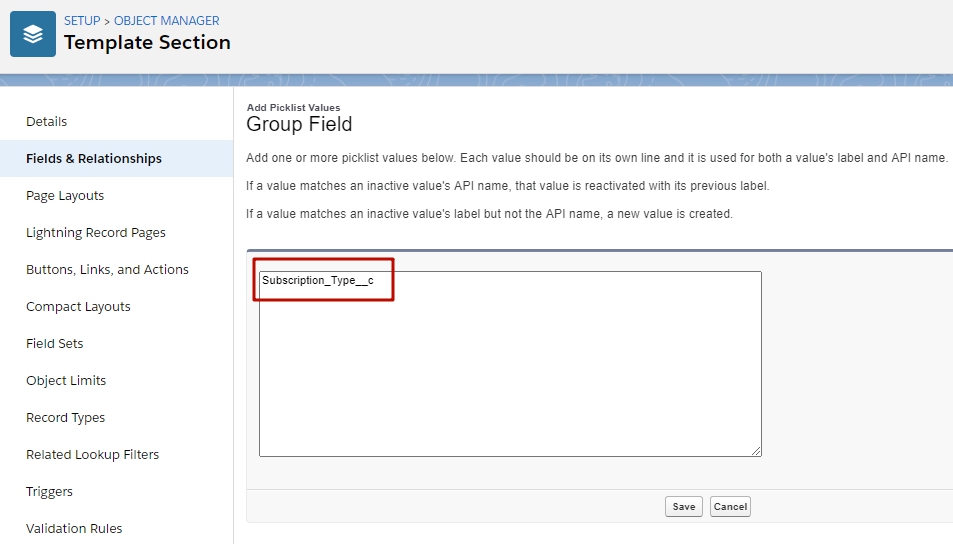 Salesforce CPQ  New Picklist Value for Group Field