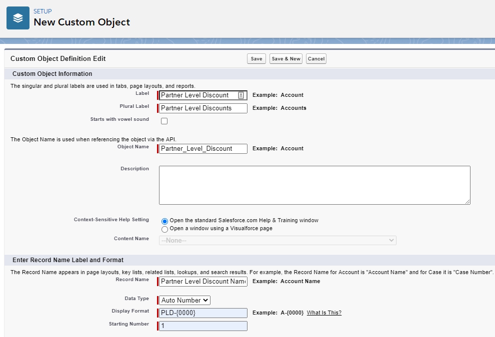 Salesforce CPQ New Custom Object Inofrmation,Record Name and Format