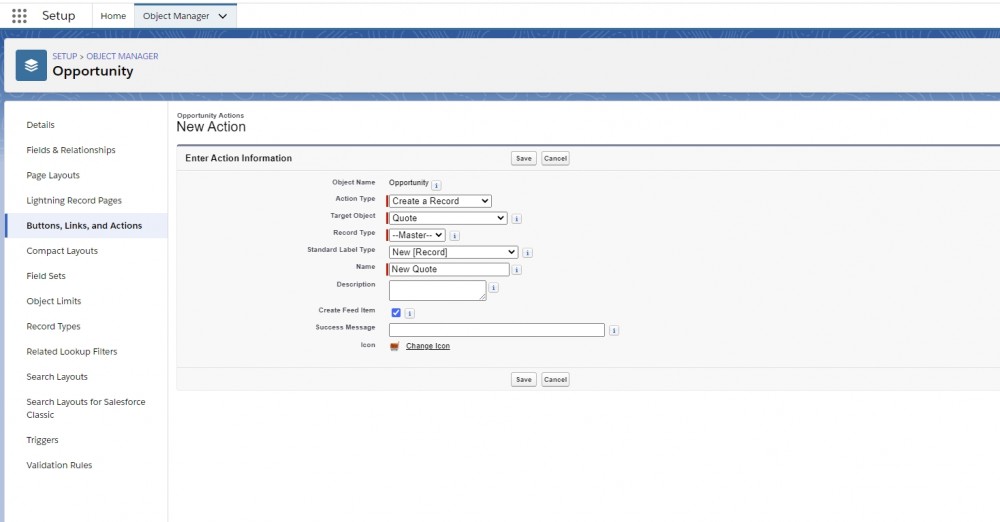 Salesforce CPQ New Action Options For Quote Target Object