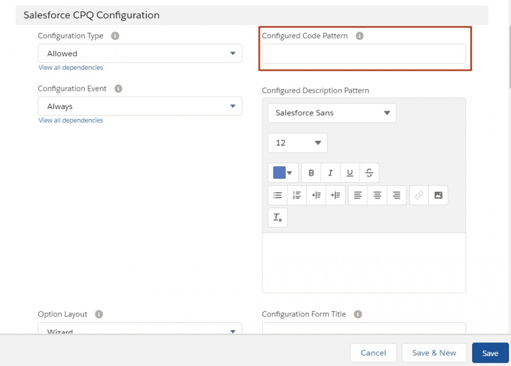 Salesforce CPQ Configuration Options