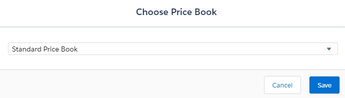 Salesforce CPQ Choose Price Book Picklist with Save and Cancel Buttons