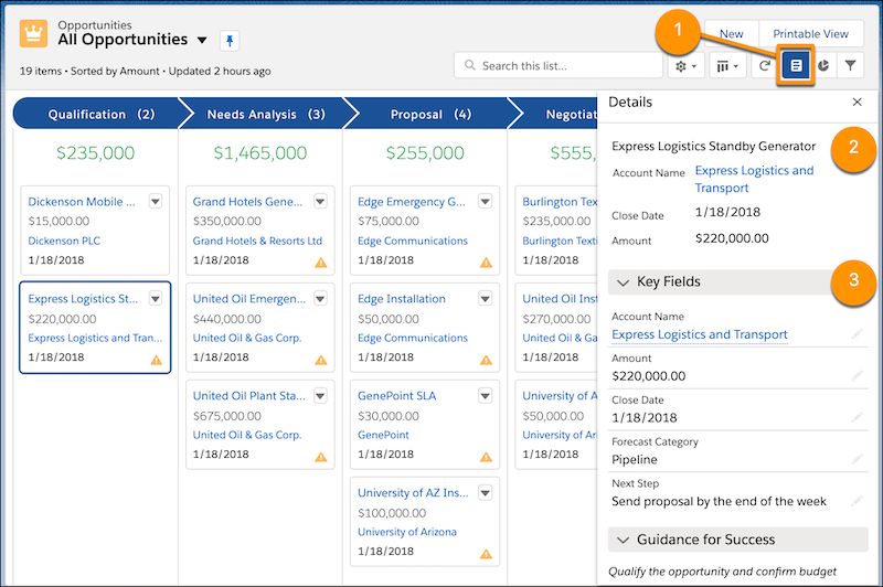 Salesforce CPQ Opportunity Kanban View and Details Fields
