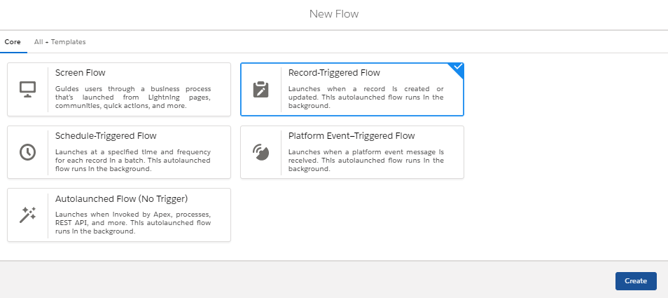 Salesforce CPQ Flow Core Options