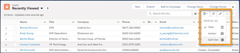 Salesforce CPQ Split List View Display Feature