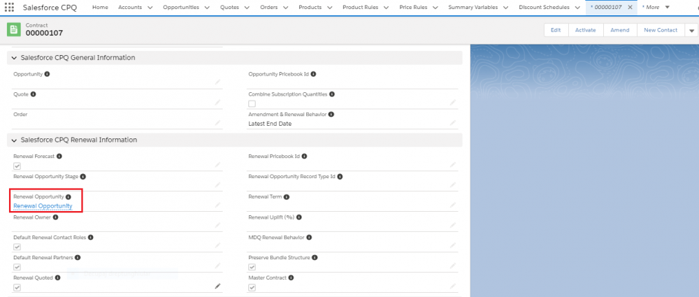Salesforce CPQ, Renewal Opportunity