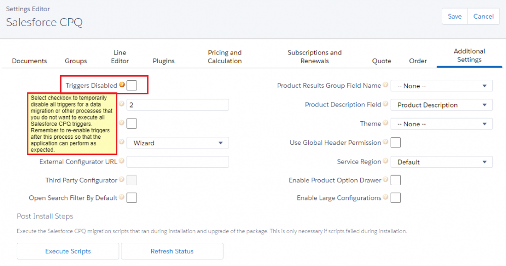 Salesforce CPQ, Pre- Deployment Steps, Triggers Disabled